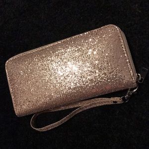 Gold glitter wallet